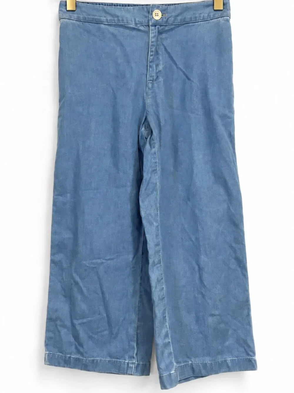 Gucci Kids Blue Denim Web Stripe Wide Leg Jeans Size 8